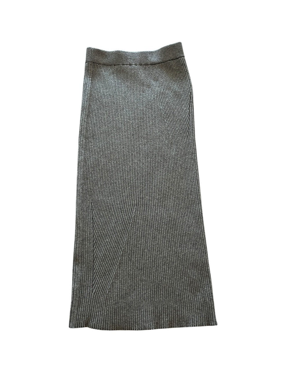 Forever 21 Gray Ribbed Knit Maxi Sweater Skirt- S